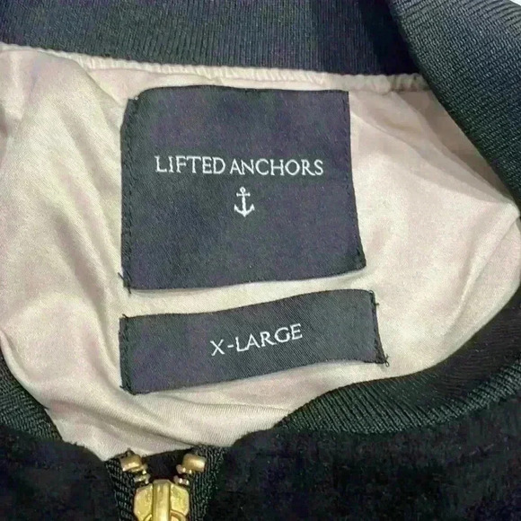 Lifted Anchors bird bomber jacket color black men’s size XL feels like suede - Picture 9 of 16